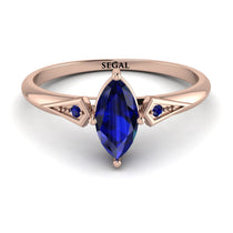 Marquise Sapphire Geometrical Engagement Ring - Reese No. 74 image 1