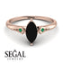 Marquise Black Diamond Geometrical Engagement Ring - Reese No. 23 image 10