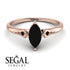 Marquise Black Diamond Geometrical Engagement Ring - Reese No. 38