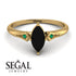 Marquise Black Diamond Geometrical Engagement Ring - Reese No. 22 image 10