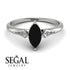 Marquise Black Diamond Geometrical Engagement Ring - Reese No. 9 image 10