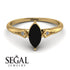 Marquise Black Diamond Geometrical Engagement Ring - Reese No. 7 image 10