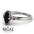 Marquise Black Diamond Geometrical Engagement Ring - Reese No. 54