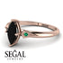 Marquise Black Diamond Geometrical Engagement Ring - Reese No. 23 image 2