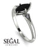 Marquise Black Diamond Geometrical Engagement Ring - Reese No. 9 image 3