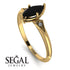 Marquise Black Diamond Geometrical Engagement Ring - Reese No. 7 image 3