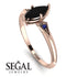 Marquise Black Diamond Geometrical Engagement Ring - Reese No. 68 image 3