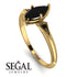 Marquise Black Diamond Geometrical Engagement Ring - Reese No. 37 image 3
