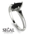 Marquise Black Diamond Geometrical Engagement Ring - Reese No. 39 image 3