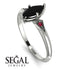 Marquise Black Diamond Geometrical Engagement Ring - Reese No. 54 image 3