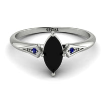 Marquise Black Diamond Geometrical Engagement Ring - Reese No. 69 image 1
