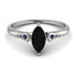 Marquise Black Diamond Geometrical Engagement Ring - Reese No. 69