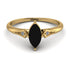 Marquise Black Diamond Geometrical Engagement Ring - Reese No. 7