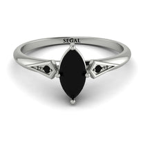 Marquise Black Diamond Geometrical Engagement Ring - Reese No. 39 image 1