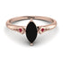 Marquise Black Diamond Geometrical Engagement Ring - Reese No. 53 image 1