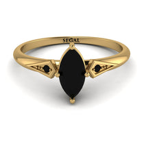 Marquise Black Diamond Geometrical Engagement Ring - Reese No. 37 image 1