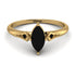 Marquise Black Diamond Geometrical Engagement Ring - Reese No. 37