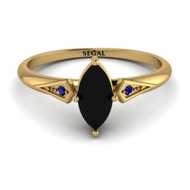 Marquise Black Diamond Geometrical Engagement Ring - Reese No. 67 image 1