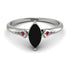 Marquise Black Diamond Geometrical Engagement Ring - Reese No. 54
