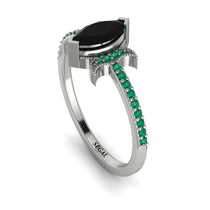 Marquise Cut Black Diamond Pave Ring - Kathleen No. 24 image 1