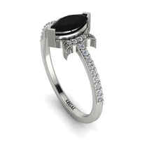 Marquise Cut Black Diamond Pave Ring - Kathleen No. 9 image 1
