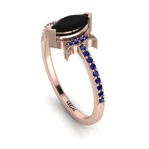Marquise Cut Black Diamond Pave Ring - Kathleen No. 68 image 1