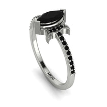 Marquise Cut Black Diamond Pave Ring - Kathleen No. 39 image 1