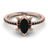 Marquise Cut Black Diamond Pave Ring - Kathleen No. 38
