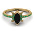 Marquise Cut Black Diamond Pave Ring - Kathleen No. 22