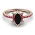 Marquise Cut Black Diamond Pave Ring - Kathleen No. 53