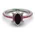 Marquise Cut Black Diamond Pave Ring - Kathleen No. 54