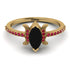 Marquise Cut Black Diamond Pave Ring - Kathleen No. 52