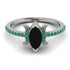 Marquise Cut Black Diamond Pave Ring - Kathleen No. 24