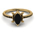 Marquise Cut Black Diamond Pave Ring - Kathleen No. 37