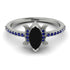 Marquise Cut Black Diamond Pave Ring - Kathleen No. 69 image 2