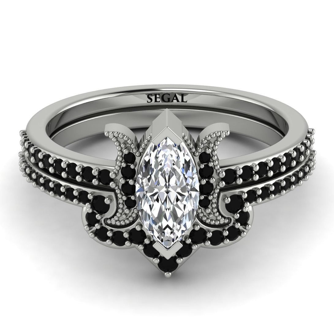 Marquise Cut Diamond Pave Bridal Set - Kathleen No. 33