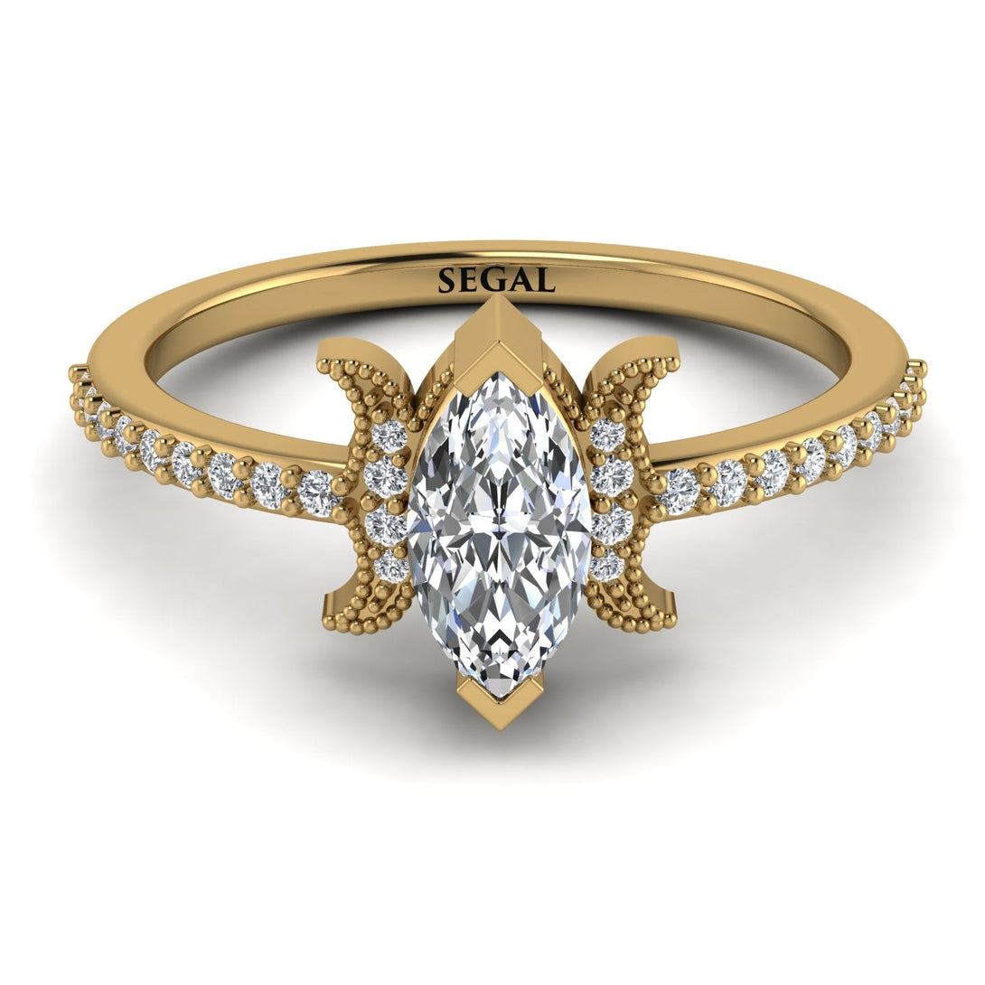 Marquise Cut Diamond Pave Ring - Kathleen No. 1