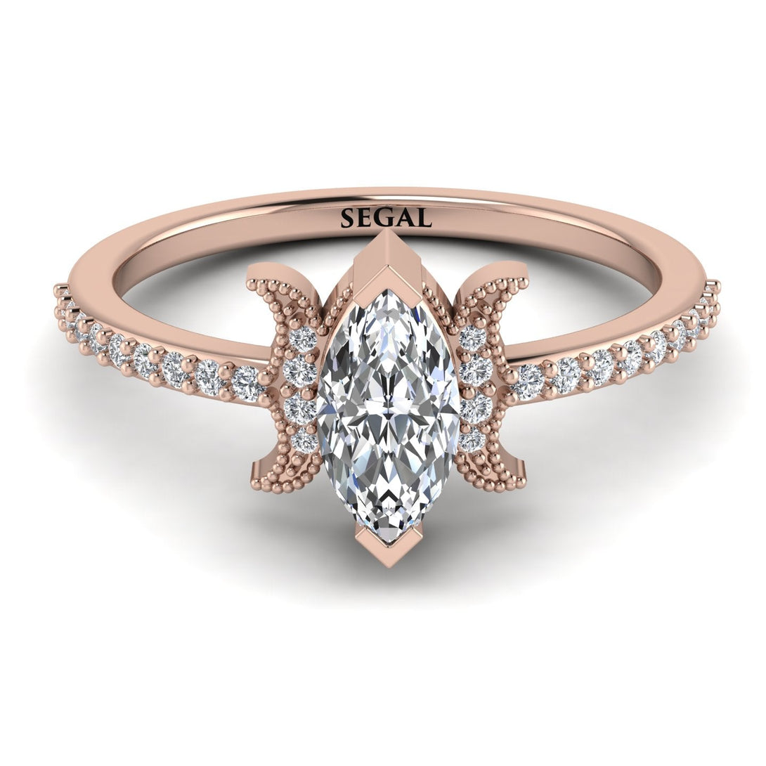 Marquise Cut Diamond Pave Ring - Kathleen No. 2