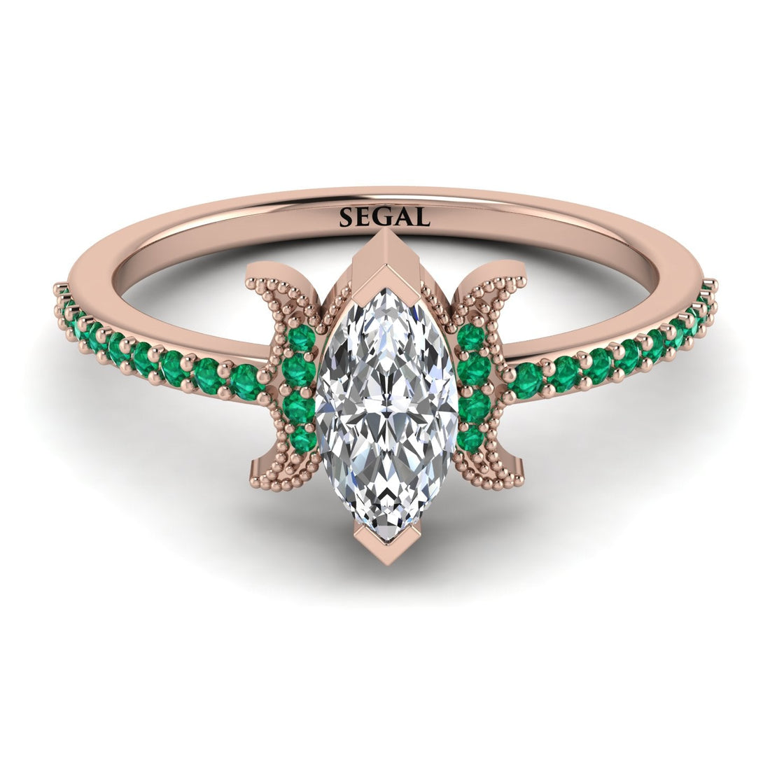 Marquise Cut Diamond Pave Ring - Kathleen No. 17