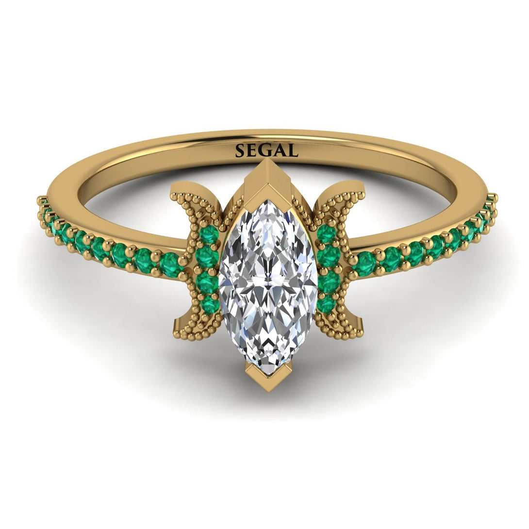 Marquise Cut Diamond Pave Ring - Kathleen No. 16