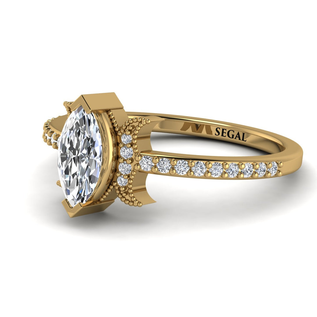 Marquise Cut Diamond Pave Ring - Kathleen No. 1