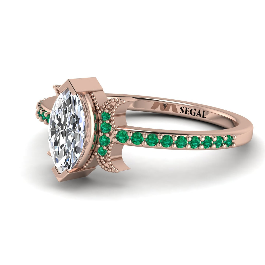 Marquise Cut Diamond Pave Ring - Kathleen No. 17