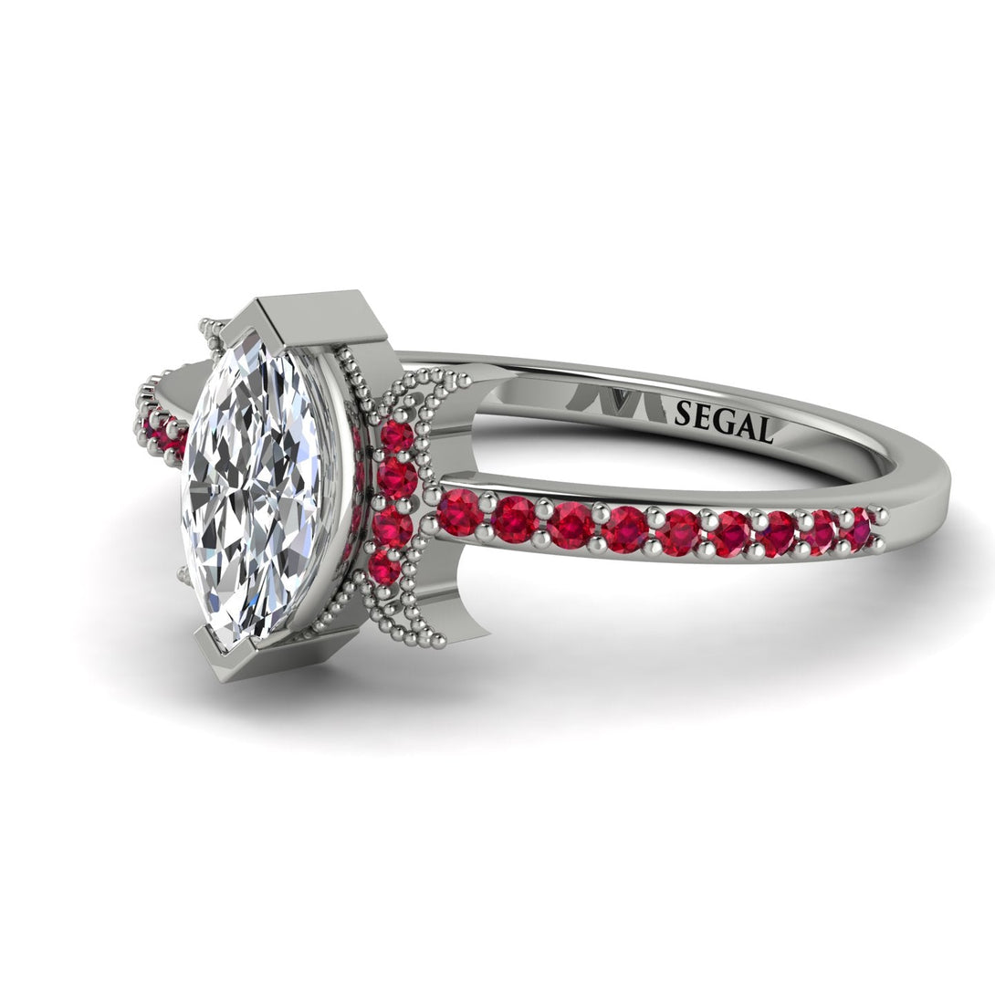 Marquise Cut Diamond Pave Ring - Kathleen No. 48