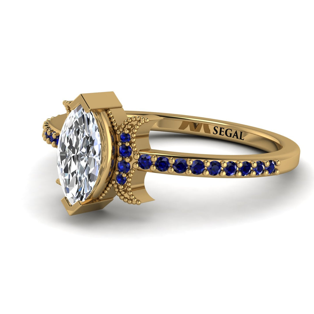 Marquise Cut Diamond Pave Ring - Kathleen No. 61