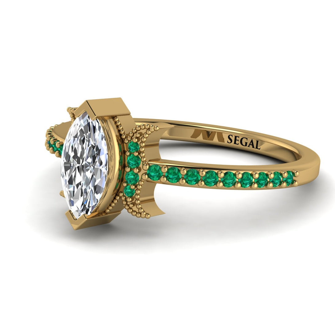 Marquise Cut Diamond Pave Ring - Kathleen No. 16