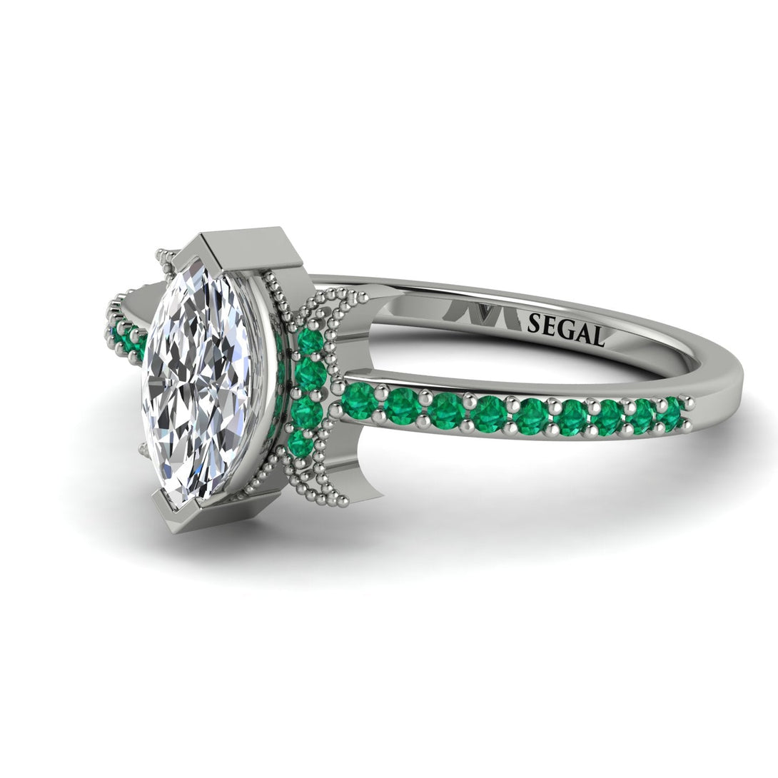 Marquise Cut Diamond Pave Ring - Kathleen No. 18