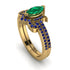 Marquise Cut Emerald Pave Bridal Set - Kathleen No. 64