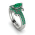 Marquise Cut Emerald Pave Bridal Set - Kathleen No. 21