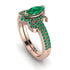 Marquise Cut Emerald Pave Bridal Set - Kathleen No. 20
