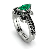 Marquise Cut Emerald Pave Bridal Set - Kathleen No. 36 image 1